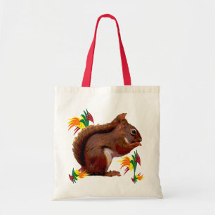 Rode eekhoorn in het najaar tote bag