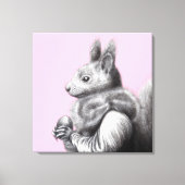 Rode eekhoorn met grijze eekhoornbontsjaal (Ume) Canvas Afdruk (Voorkant)