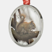 Rode eekhoorn metalen ornament (Links)