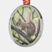 Rode eekhoorn metalen ornament (Links)