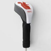Rode eekhoorn monogram gepersonaliseerd golfheadcover (Schuin)