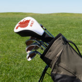 Rode eekhoorn monogram gepersonaliseerd golfheadcover (Insitu)