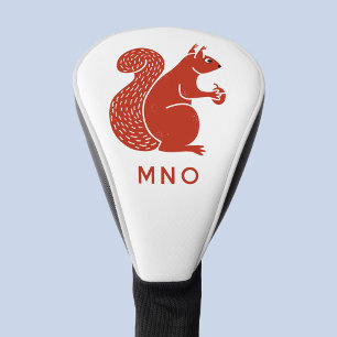 Rode eekhoorn monogram gepersonaliseerd golfheadcover