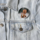 Rode eekhoorn ronde button 5,7 cm (In situ)