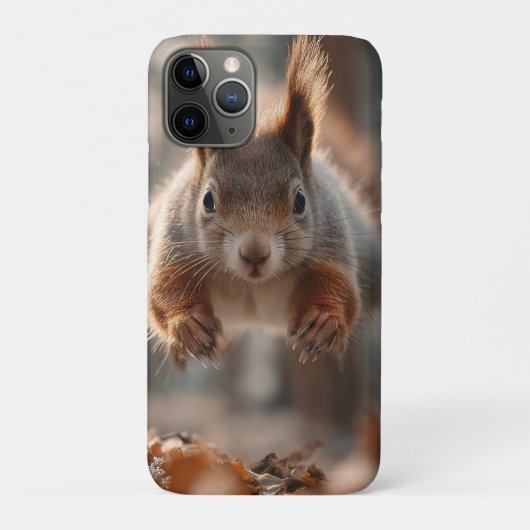 Rode eekhoorn springt in bevroren bos Case-Mate iPhone case (Achterkant)