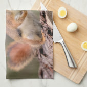 Rode eekhoorn theedoek (Quarter Fold)