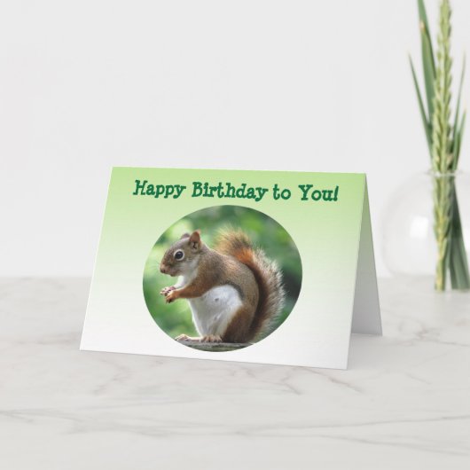 Rode eekhoorn verjaardag kaart (Voorkant)