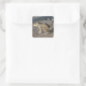 Rode eekhoorn vierkante sticker (Tas)