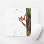 Rode eekhoorn waterverf schattig dierlijk wild muismat (Met muis)