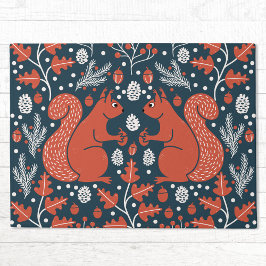 Rode eekhoorns in het bos deurmat