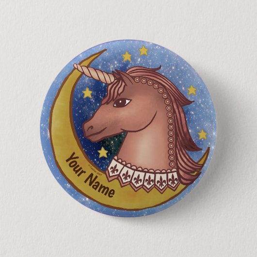 Rode Eenhoorn speld Ronde Button 5,7 Cm (Voorkant)