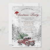 Rode eenpine-boom met sneeuwbos met kerstmis kaart (Voorkant)