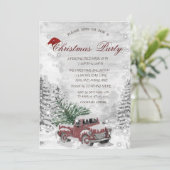 Rode eenpine-boom met sneeuwbos met kerstmis kaart (Staand voorkant)