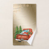 Rode eenpine kerstmis, sneeuwvlokken bad handdoek (Handdoek)