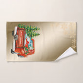 Rode eenpine kerstmis, sneeuwvlokken bad handdoek (Handdoek)