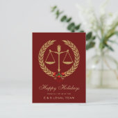 Rode Eenvoudige Attorney Kerstmis Feestdagenkaart (Staand voorkant)