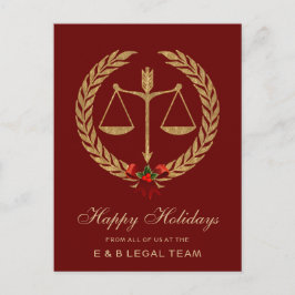Rode Eenvoudige Attorney Kerstmis Feestdagenkaart