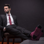 Rode Eenvoudige Bowling Pin Ontwerp Stropdas