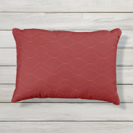 Rode, eenvoudige, elegante, coole golf abstractie  buitenkussen