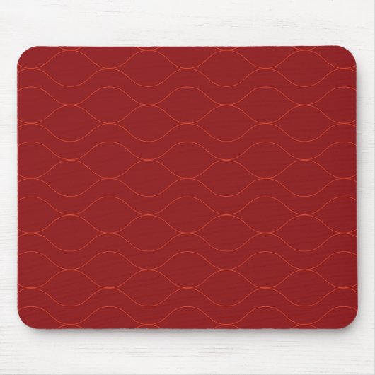 Rode, eenvoudige, elegante, coole golf abstractie muismat (Voorkant)