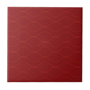 Rode, eenvoudige, elegante, coole golf abstractie tegeltje
