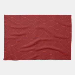 Rode, eenvoudige, elegante, coole golf abstractie  theedoek