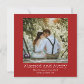 Rode eenvoudige kerst getrouwd en vrolijke Pas get Feestdagenkaart (Voorkant)