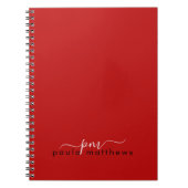 Rode Eenvoudige Professionele Monogram Beginletter Notitieboek (Voorkant)