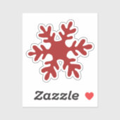 Rode Eenvoudige Sneeuwvlok Kerstmis Sticker (Vel)