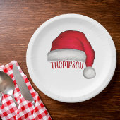 Rode Eenvoudige Traditionele Kerstmis Kerstman Hoe Papieren Bordje