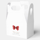 Rode Eenvoudige Waterverf Bow Baby shower Bedankdoosjes (Geopend)