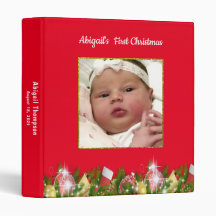 Rode Eerste Kerst Kinderen Foto Binder