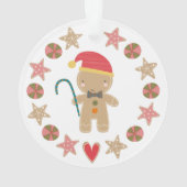 Rode Eerste Kerstmis Baby Foto Gingerbread Boy Ornament (achterkant)
