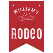 Rode Eerste Rodeo Fotobanner – Westerne Cowboy 1e Vlaggetjes (Eerste vlag)