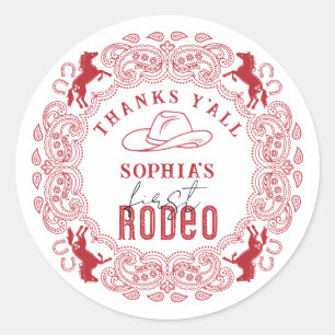 Rode eerste rodeo verjaardagsgunst Sticker - Weste