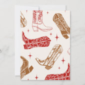 Rode eerste Rodeo verjaardagsuitnodiging Kaart (Achterkant)