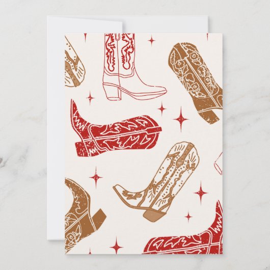 Rode eerste Rodeo verjaardagsuitnodiging Kaart (Achterkant)