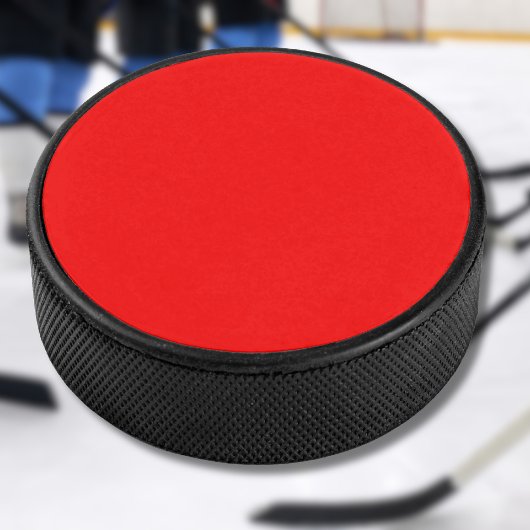 Rode effen kleur | Klassiek | Elegant | Trendy Hockey Puck