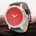 Rode effen kleur | Klassiek | Elegant | Trendy Horloge<br><div class="desc">Rode effen kleur | Klassiek | Elegant | Trendy | Stijlvol</div>