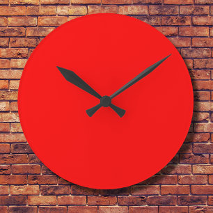 Rode effen kleur   Klassiek   Elegant   Trendy Ronde Klok