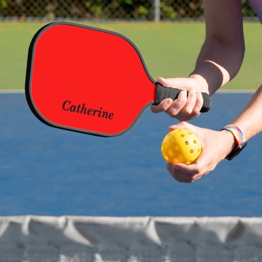 Rode effen kleur | Klassiek gepersonaliseerd Pickleball Paddle (Insitu)