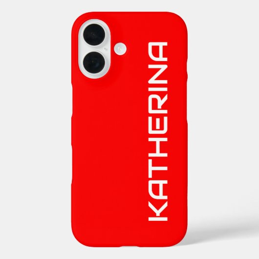 Rode effen kleur | Klassieke witte naam Case-Mate iPhone Case (Achterkant)