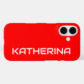 Rode effen kleur | Klassieke witte naam Case-Mate iPhone Case (Achterkant (horizontaal))