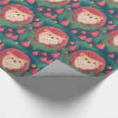 Rode egels in een kerstboom cadeaupapier (Hoek)