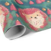 Rode egels in een kerstboom cadeaupapier (Rol Hoek)