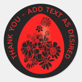 Rode EGG Gember Feest Sticker Rood Zwart Op Maat G