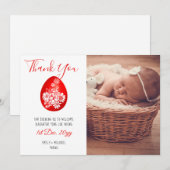 Rode Ei en Gember Feest HARTELIJK DANK FOTO Kaart (Voorkant / Achterkant)