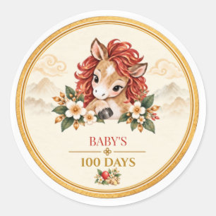 Rode Ei & Gember Vuurpaard 100 Dagen Feest Nederla Ronde Sticker