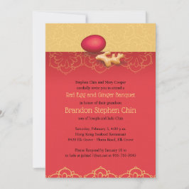 Rode eieren en Ginger-uitnodiging Kaart