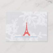 Rode Eiffeltoren op het Visitekaartje van kant (Achterkant)